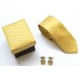 Set cravata si butoni galben cu model abstract BALAN